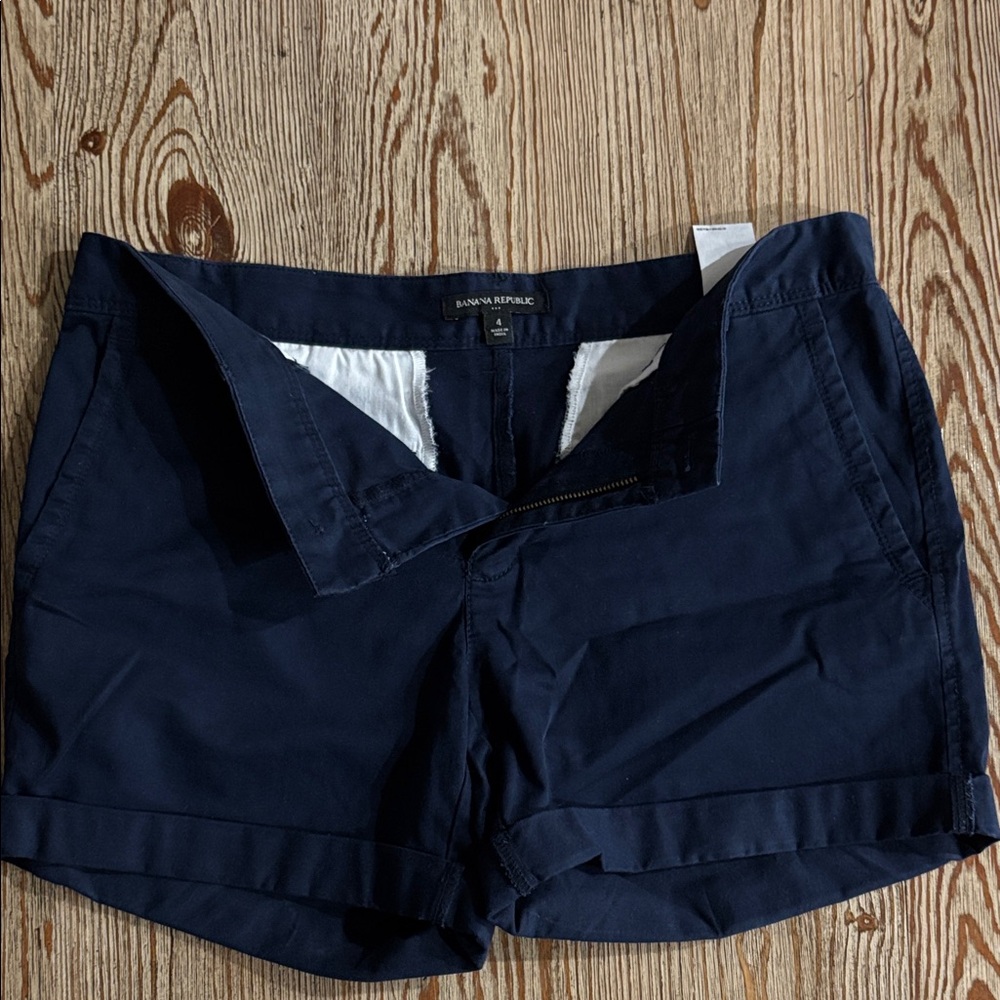 Banana Republic Women's Navy Rolled-Hem Shorts